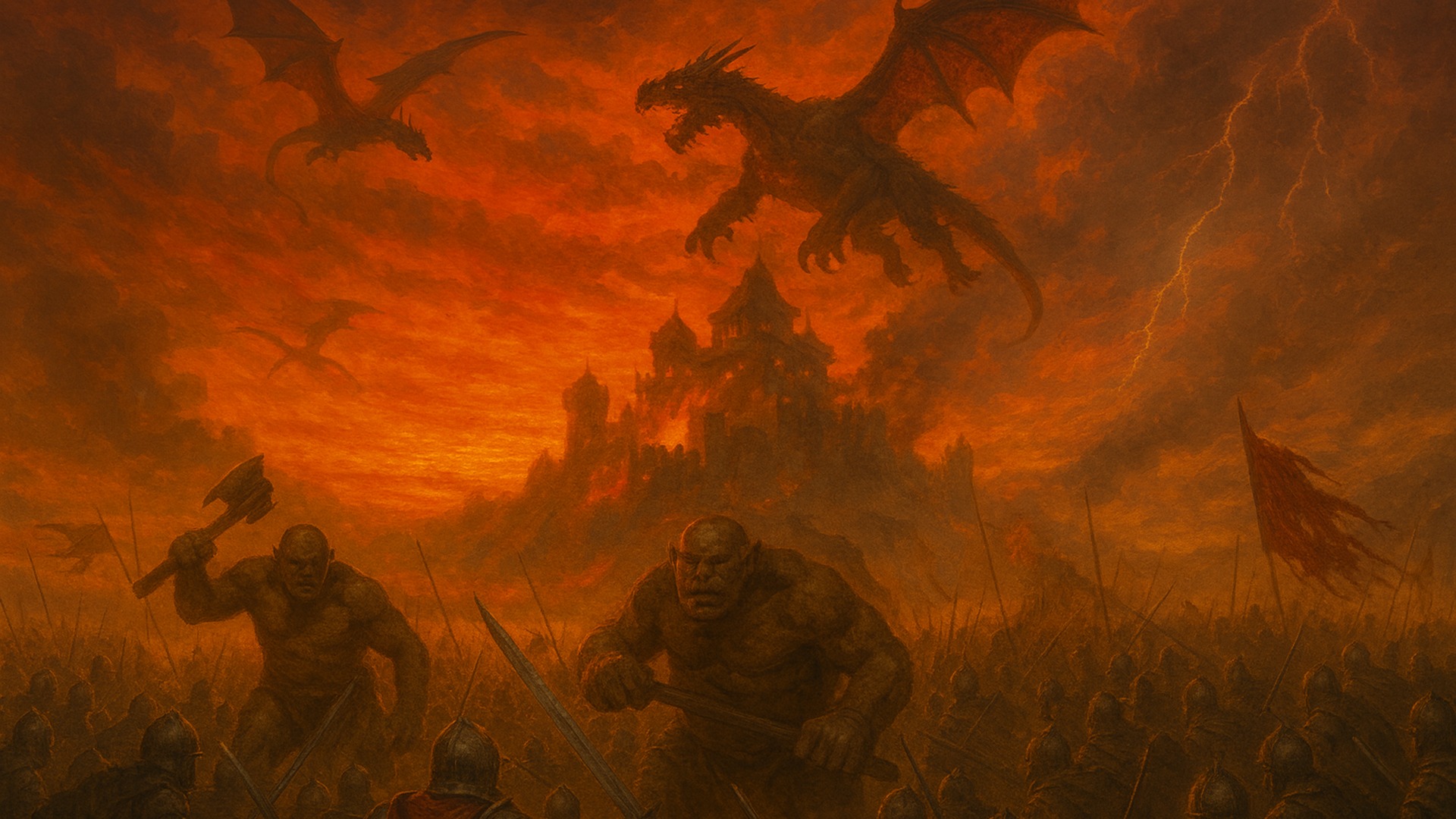 Fantasy castle dragon HD wallpaper