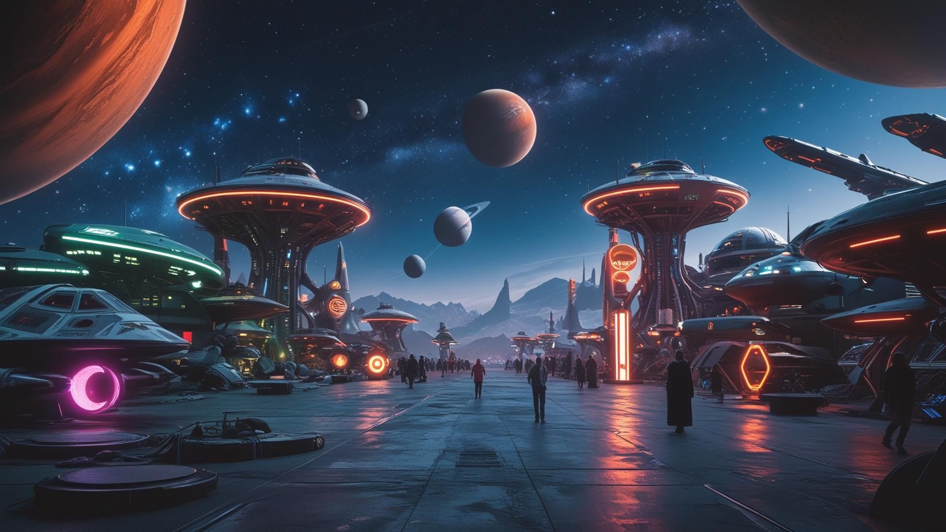 Futuristic HD wallpaper 11 — sci‑fi 1920×1080 desktop background