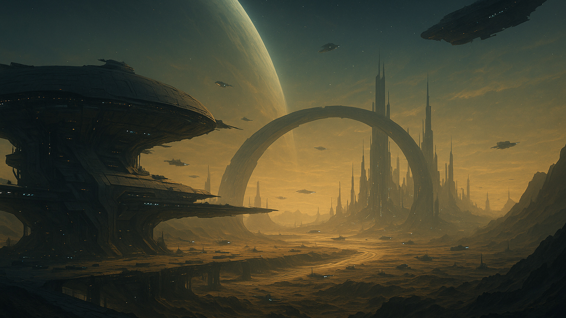 Futuristic HD wallpaper 4 — sci‑fi 1920×1080 desktop background