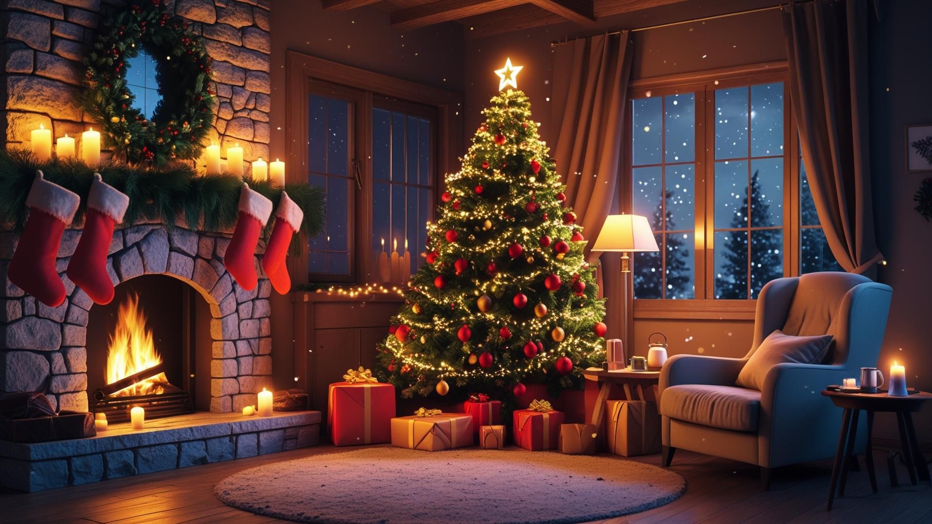 Winter forest seasonal wallpaper